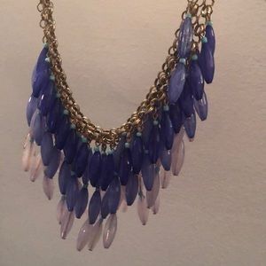Blue beaded statement necklace